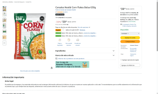 Cereales Nestlé Corn Flakes 630g por $30 | Amazon