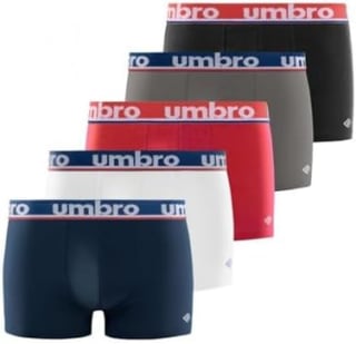Umbro Caleçon boxeur 100% coton, lot de 5 à 13,93€ chez Amazon
