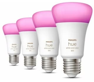 Philips Hue Kleur A60 E27 4-Pack voor €107 bij Amazon