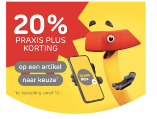 20% korting op een artikel naar keuze bij Praxis