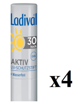 4 x Ladival Lápiz protector UV activo SPF 30 – Cuidado de labios con protección a 10€
