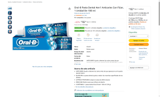 Pasta Dental Oral-B 4en1 Anticaries por $17 | Oferta Amazon