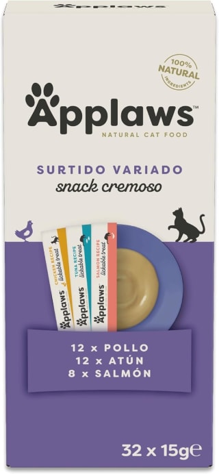 pack Applaws 100% Natural cremoso lickable sin Cereales, 32 × 15 g por 9,60€