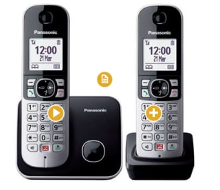 Téléphone fixe sans fil Duo Panasonic KX-TG6852 à 10,50€
