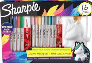 Sharpie Coffret-cadeau 16 marqueurs (tirelire licorne) pour 12,18€ chez Amazon