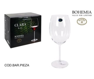 Set 6 Copas Vino CLARA de cristal de Bohemia por 4,90€ en Conforama