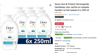 Dove Care & Protect verzorgende handzeep (6×250 ml) voor €6,83 bij Amazon