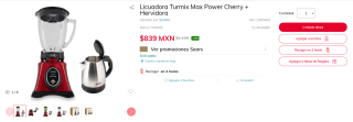 Licuadora Turmix Max Power 1000W por $839 | Ahorro Sanborns