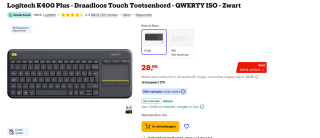 Logitech Touch Toetsenbord voor €28,90