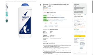 Desodorante Rexona 200g por $60 | Oferta Amazon