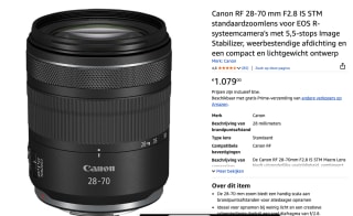 Canon RF 28-70mm f/2.8 IS STM voor €1079 bij Amazon