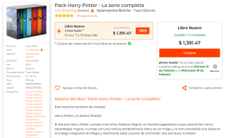 Pack Harry Potter La Serie Completa J. K. Rowling (Autor) por $1,391 | Buscalibre