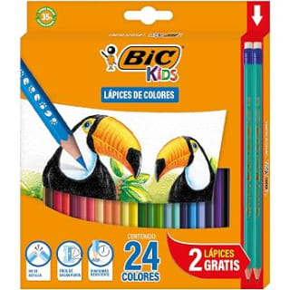 BIC Lápices de Colores Evolution Bicolor (24 colores, 12 piezas) por $39 en Amazon