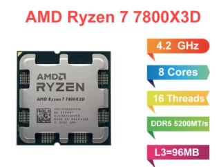 AMD Ryzen 7 7800X3D AM5 8 Núcleos 16 Hilos hasta 5.0GHz 96MB Caché por 200.84€