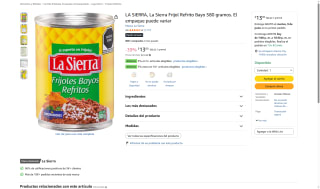 Frijol Refrito Bayo 580g por $13 | Oferta Amazon