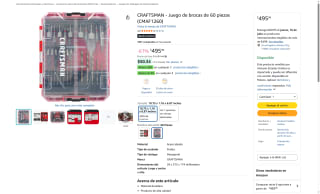Juego de Brocas CRAFTSMAN 60pz por $496 | Oferta Amazon