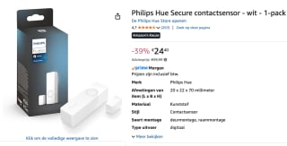 Philips Hue Secure contactsensor voor €24,40 bij Amazon