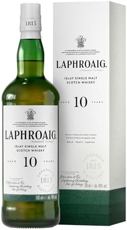 Laphroaig 10 YO Single Malt Whisky, 70cl for £44.99 at Amazon