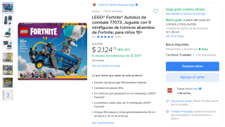 LEGO Fortnite Autobús 9 minifiguras por $1,915 | Oferta Mercado Libre