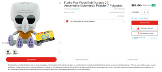 Funko Pop Plush Bob Esponja 25 Aniversario Calamardo Peluche por $68 | Sanborns