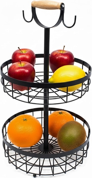 Relaxdays frutero de frutas de 2 pisos por 9,37€ en Amazon