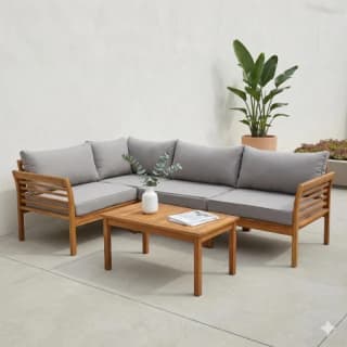 Conjunto de Jardín Rinconera + Mesa de Madera de Acacia + cupón 59.80€ por 299€