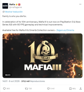 Actualización Gratis Mafia III: Definitive Edition a PS5 y Xbox Series X|S en 2K