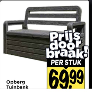 Kunststof Opbergbank - antraciet 263 liter voor €69,99 bij Vomar