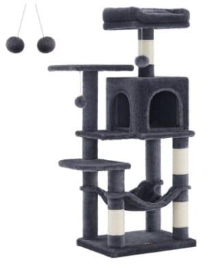 Feandrea Árbol Gatos, Altura 112 cm, Torre de Gatos, 4 Postes Rascador por 28.80€