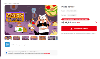 Pizza Tower por $65 | Nintendo eShop (Brasil)