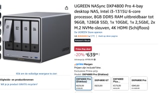UGREEN NASync DXP4800 Pro 4-bay desktop NAS, voor €639,99 met amazon prime