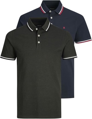 2-Pack Jack & Jones JJEPAULOS POLO voor €26,99 bij Amazon