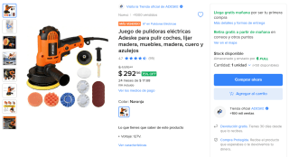 Juego de Pulidoras Eléctricas Adeske por $293 en Mercado Libre