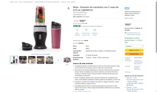 Extractor de Nutrientes Ninja QB3001SS por $890 | Amazon
