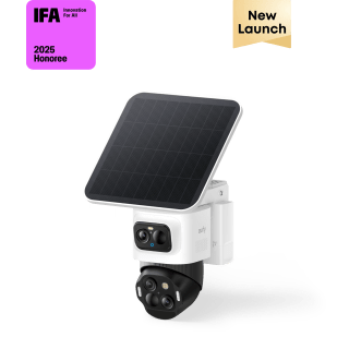 eufyCam S4 2-in-1 Triple-Lens Bullet and Pan-Tilt-Zoom Security Camera w/ Solar Pane