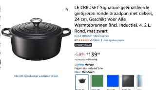 24 cm - Le Creuset Cocotte Evolution Ronde Gietijzeren pan voor €139,99 bij Amazon