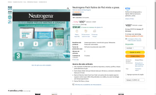 Pack Neutrogena Piel Mixta a Grasa por $491 | Amazon