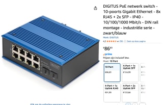 DIGITUS Switch 8 + 2 -Port Gigabit Ethernet PoE voor €86,83 bij Amazon