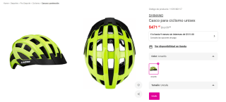 Casco Shimano Compact Unitalla Amarillo por $472 | Oferta Liverpool