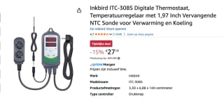 Inkbird ITC-308S Temperatuurregelaar voor €27,19 bij Amazon