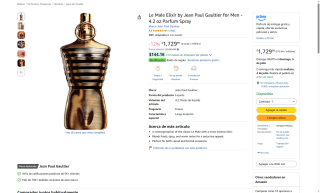 Perfume Le Male Elixir 124ml por $1,730 | Oferta Amazon