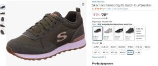 Skechers OG 85 Gold'n Gurl Olive Dames Sneakers voor €28,99 bij Amazon