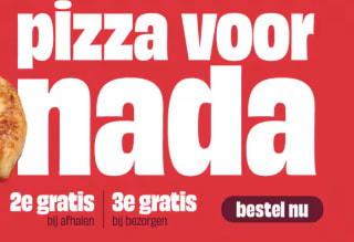 2de pizza gratis bij afhalen of elke 3e pizza gratis bij bezorgen bij Domino's