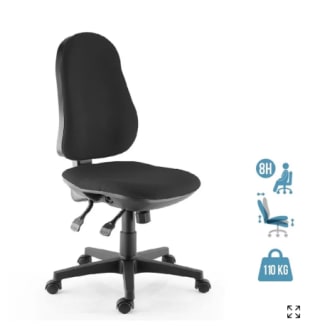 Fauteuil de bureau LIBRA - accoudoirs en option - noir à 180€
