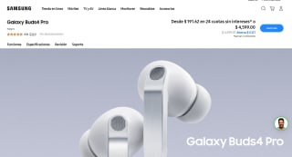 Audífonos Samsung Galaxy Buds 4 Pro por $2,717