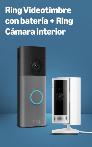 Ring Videotimbre con batería y Ring Cámara interior por 49.99€