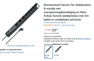 Brennenstuhl Secure-Tec 19500A surge protection 6x stekkerdoos