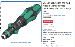 Wera 05051493001 838 RA-R M bits-handhouder met ratelfunctie,