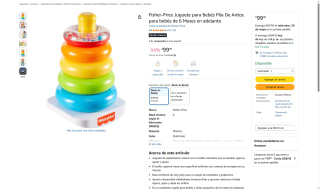 Juguete Fisher-Price Pila de Aritos por $99 | Oferta Amazon