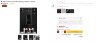 Melitta purista koffiemachine incl 50 aan gratis koffie voor 299 euro